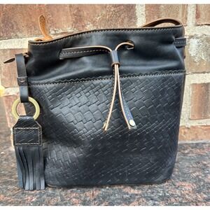 Lodis Rodeo Blake Crossbody Purse Woven Black and Brown   - PreOwned Excellent